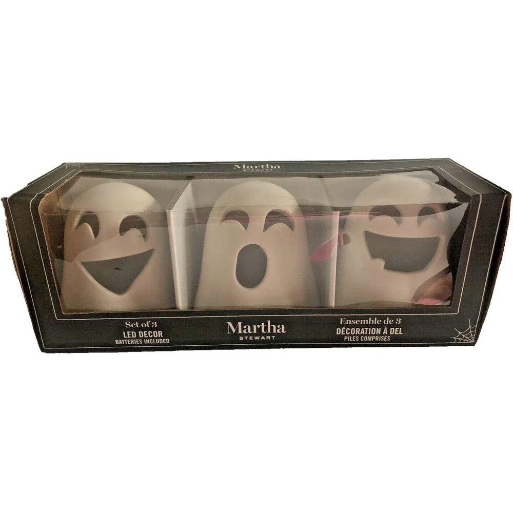 Martha Stewart Halloween Light Up Ghosts Ceramic 5